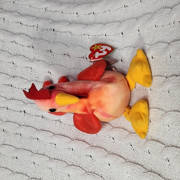 🕸Vintage Ty Beanie Baby Strut The Tie Dye Rooster 1996 P.E. Pellets - Picture 3 of 12